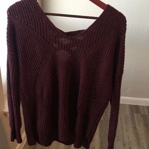 Maroon V-Neck Sweater